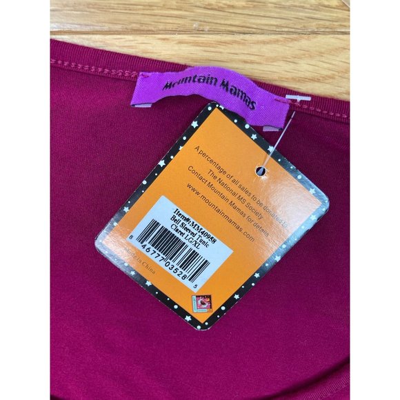 -New Mountain Mama Bell Sleeve Tunic Top Womens LG XL Burgundy Pullover Soft NWT - Picture 4 of 6